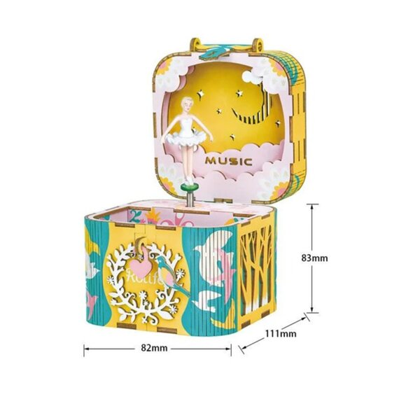 3/$77❤️Robotime Rolife DIY 3D Wooden Music Box Dancing Ballerina "Greensleeves" - Picture 13 of 17